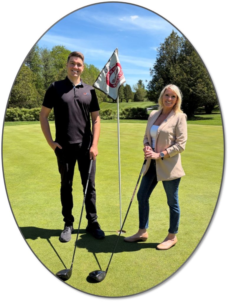 Kevin Tardif, président d'honneur du Tournoi de golf du maire de Waterville et Jennifer Rudd, conseillère et membre du comité organisateur