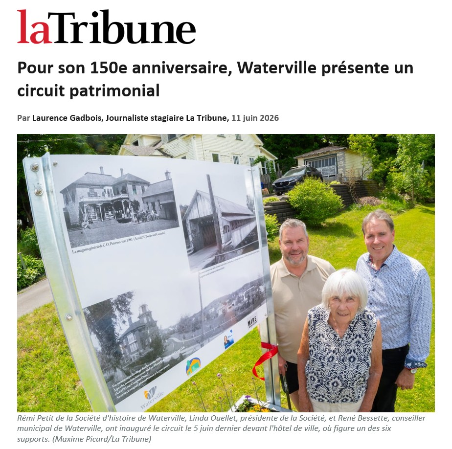 Inauguration du circuit patrimonial de Waterville_Article La Tribune 11-06-2026