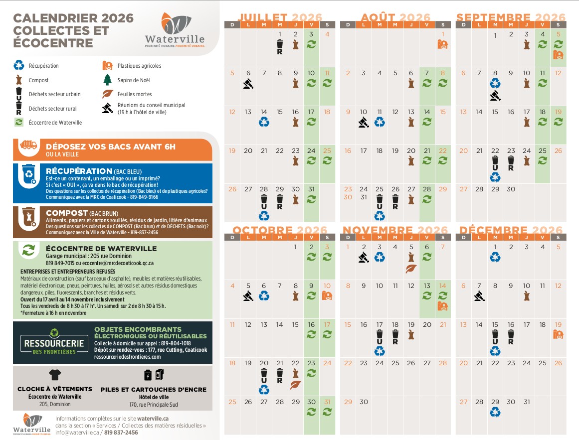 Calendrier des collectes et Écocentre